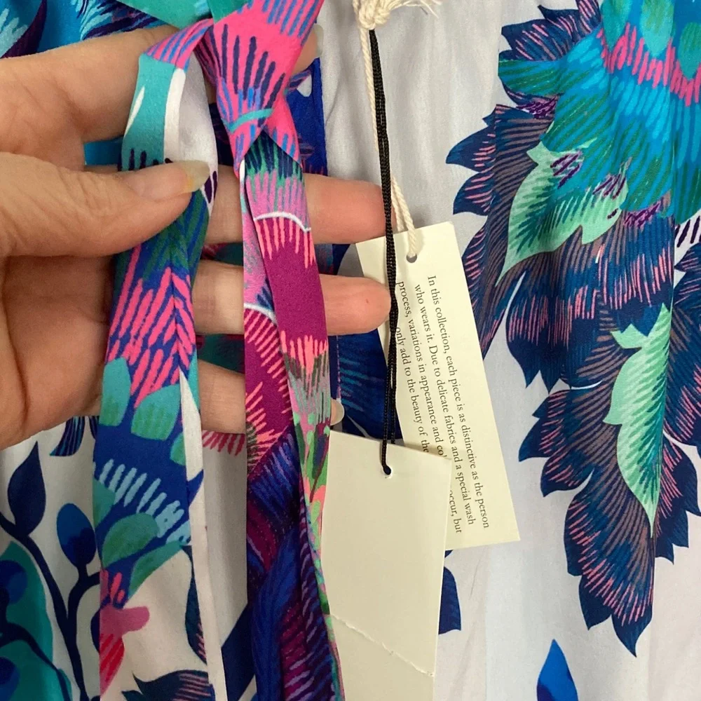 Rachel Zoe Floral Wide Leg Pants in Pink, Blue, and Green - Picture 6 of 11